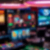 Virtual casino user interface showcasing various games