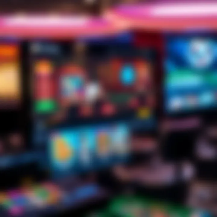 Virtual casino user interface showcasing various games