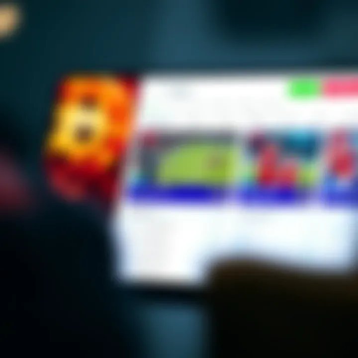 User interface of a betting app