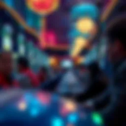 A vibrant bingo hall filled with excited players