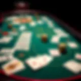 An intricately designed casino card table showcasing a variety of card games.