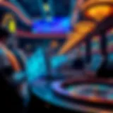Virtual gaming environment showcasing cryptocurrency elements