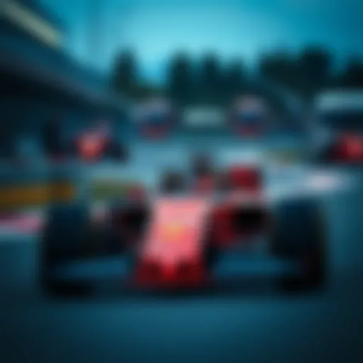 F1 race car in action on the track