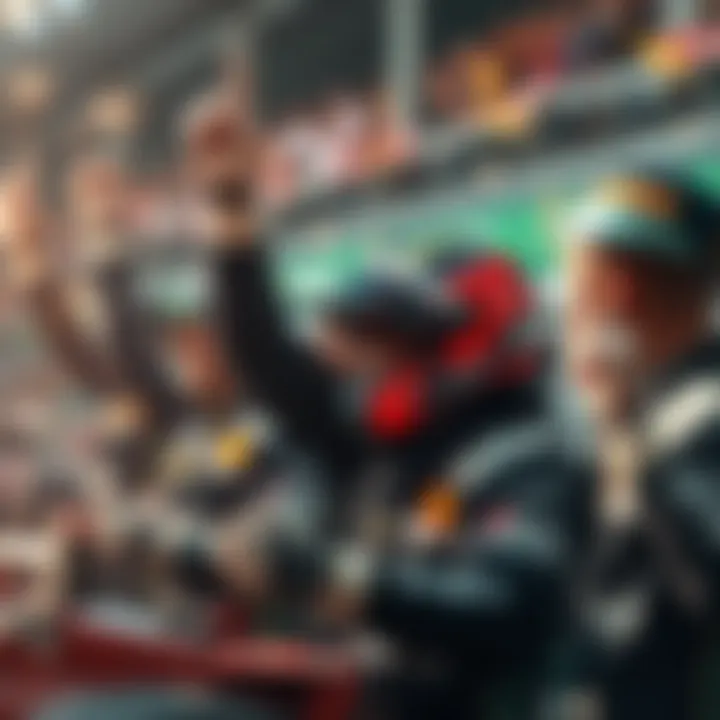 F1 team celebrating a victory