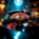 A vibrant online roulette wheel spinning