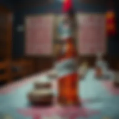 A traditional Filipino setting with Ginebra San Miguel served.