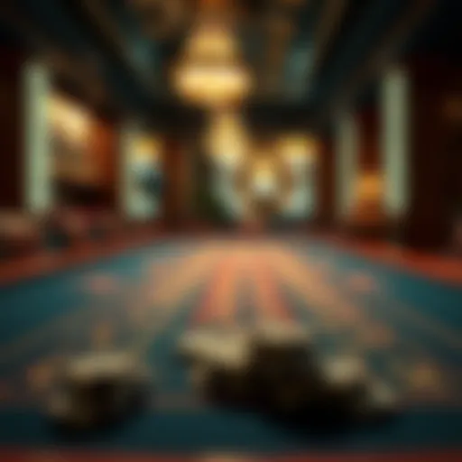 Illuminated baccarat table with chips