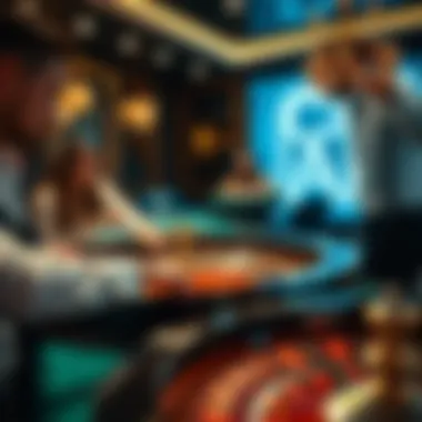 Dynamic Interaction at the Roulette Table Players engaged in a lively roulette game