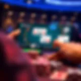 A digital interface of mobile blackjack showcasing the gameplay.