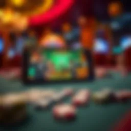 A smartphone displaying a vibrant mobile casino interface