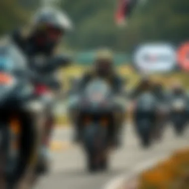 Safety in Motorcycle Racing: A Critical Focus Riders equipped with safety gear during a competition