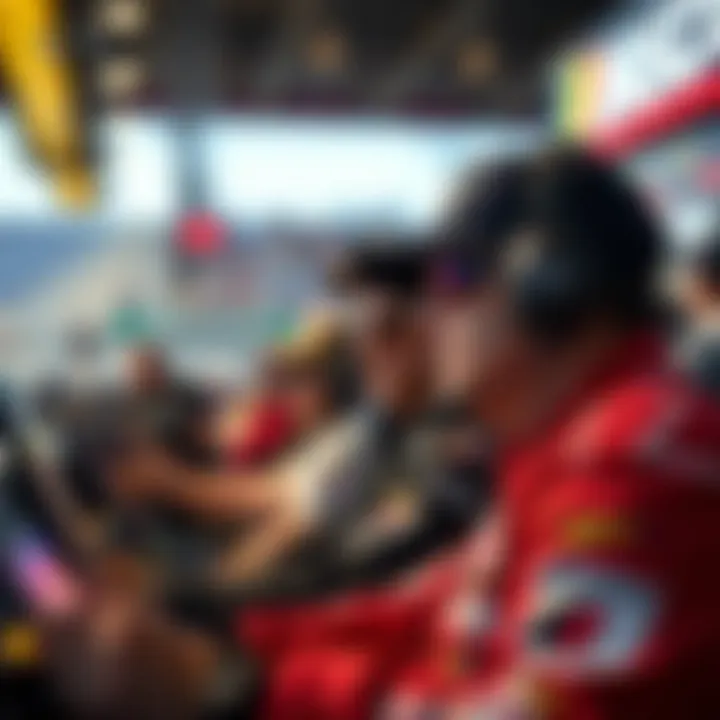 A fan engaging in NASCAR betting experience