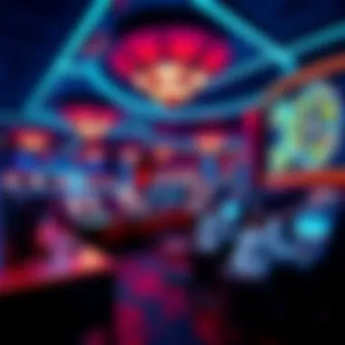 An overview of the interior of a modern live casino showcasing its vibrant atmosphere.