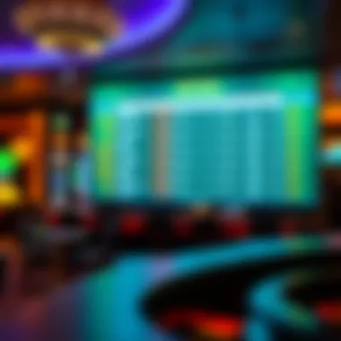 Online Betting Options at a Live Casino A digital representation of online betting options available in a live casino setting.