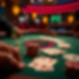 An overview of online blackjack gameplay with cards on a digital platform