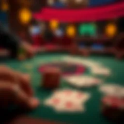An overview of online blackjack gameplay with cards on a digital platform