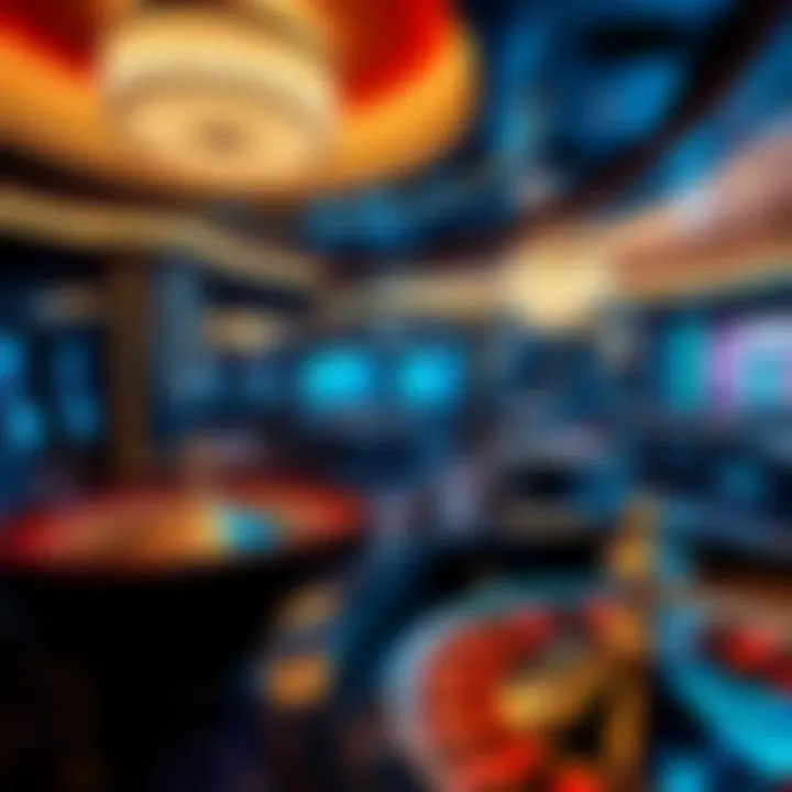 An overview of a virtual casino environment featuring live roulette