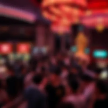 Overview of crowds enjoying entertainment in a casino