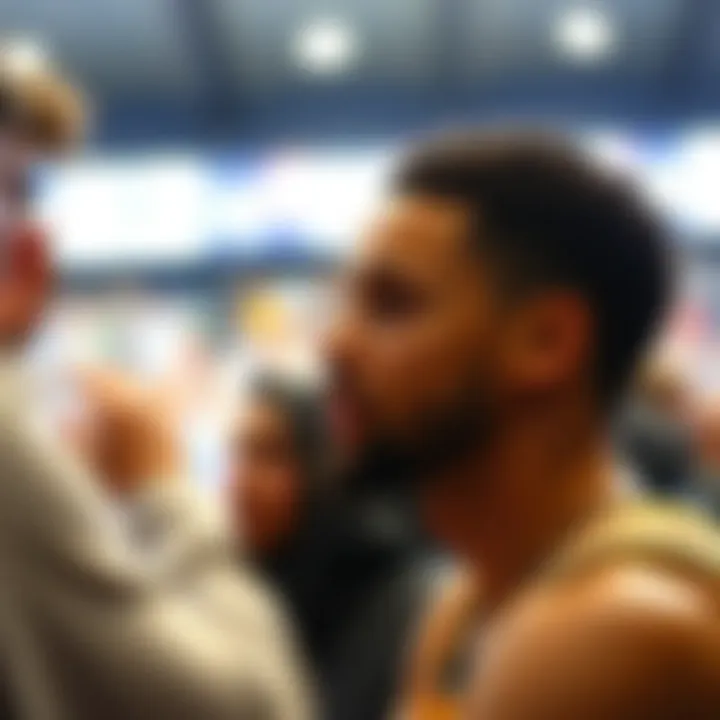 Curry engaging with fans