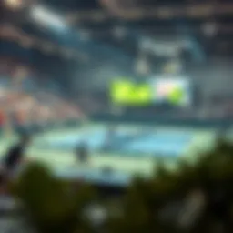 Conceptual illustration of tennis live streaming